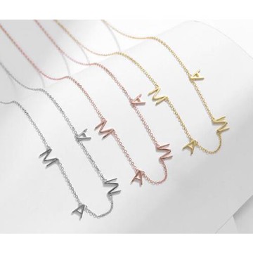 RJ New York 英文字母閃耀鋯石鎖骨鍊(3色可選)