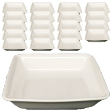 TATUNG 大同磁器 方形味碟 4.25吋  白色  20個