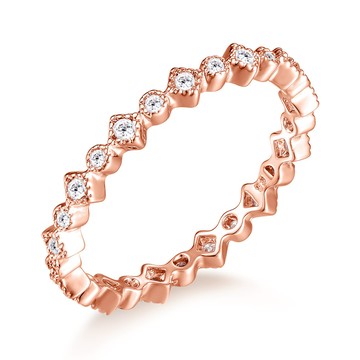 純銀戒指．雅致耀眼．線戒．玫金．開運