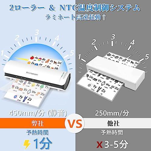 A4ラミネーター機械A5 A6 9inch冷熱ラミネート本体 m対応 ラミネートフィルム付き 裁断機 角取り器 用紙の穴あけ 手帳リング 收 可 ABS機能 1分間