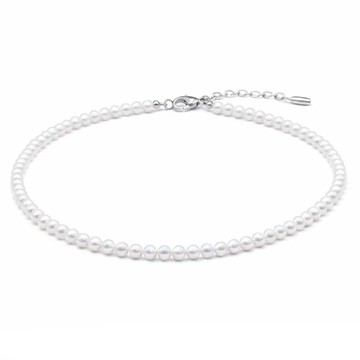 EM【eileen me】經典款天然珍珠項鍊 4-4.5mm 白帶粉 約39公分 有延長鍊