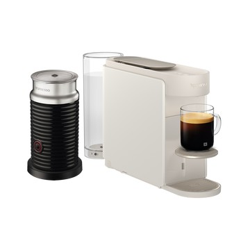 Nespresso Vertuo UP 膠囊咖啡機 (晨露白) & 黑色奶泡機組合