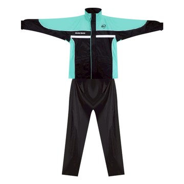 雨王 勁速型升級側開兩件式雨衣 反光條 尼龍布/聚氯乙烯  L  湖水綠色