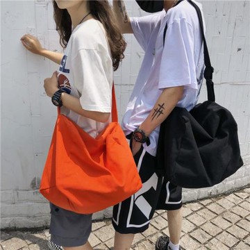 男士包包韓版斜挎單肩包帆布郵差包文藝大包多用休閑手提包女背包