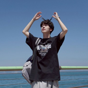 M-5XL 重磅純棉t恤 夏季美式復古上衣 oversize 字母印花短袖t恤 男 寬鬆 休閒百搭 半袖體恤