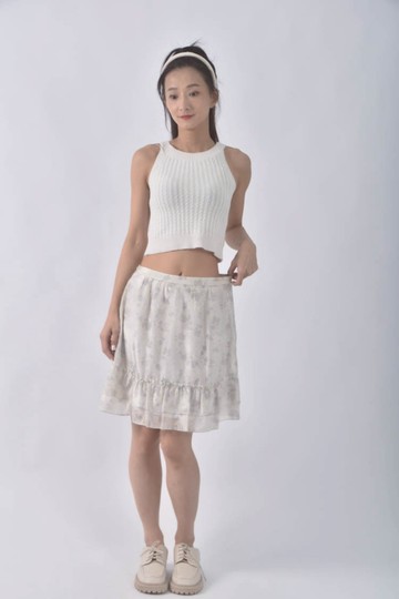 (L) b clul點點白色短裙