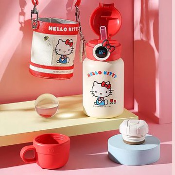 【BEDDY BEAR 杯具熊】HelloKitty智能圈圈兒童保溫水壺 480ml(不鏽鋼水壺 兒童水壺 卡通聯名)
