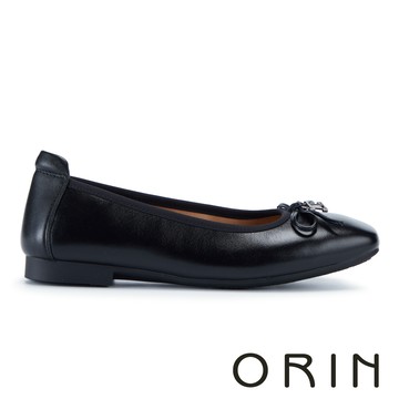 ORIN  羊油皮蝴蝶結平底芭蕾舞鞋  黑色 #  26050
