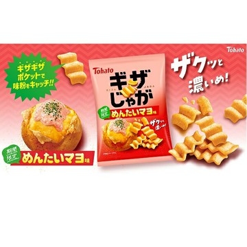 【江戶物語】Tohato 東鳩 厚切波浪洋芋片 明太子美乃滋風味 53g 厚切 薯片 GIZA JAGA 日本原裝進口