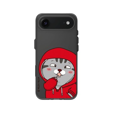 iPhone Air Clear (相機按鈕) 酷墨灰 - VITA VITA．塔仔是隻貓 - 吃到鬥雞眼款