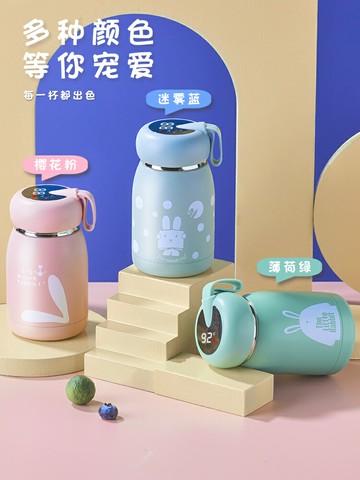 智能顯溫保溫杯小學生上學專用杯子兒童簡約便攜隨行迷你可愛水杯