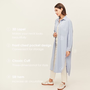 Ohsunny 長袖襯衫防曬女式襯衫透氣上衣防紫外線 UPF50+