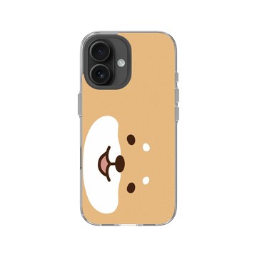 iPhone 16 Clear Case（相機按鈕） 透明 - 柴語錄 Shiba Says - 廢柴大臉(橫)