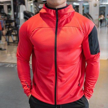 秋冬季男士運動健身上衣跑步訓練服長袖拉鏈外套透氣速干防風夾克