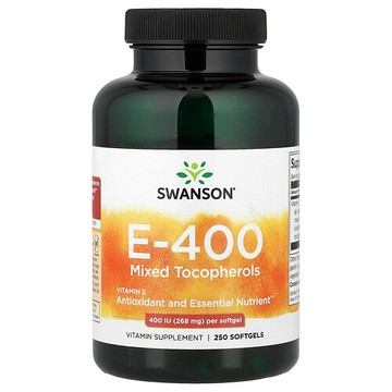 Swanson Vitamins, 維生素 E 混合生育酚，400 國際單位，250 粒軟凝膠
