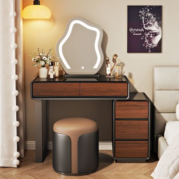 【臺灣公司 可打統編】免運 梳妝臺 化妝桌 實木玻璃臥室梳妝臺現代簡約斗柜一體床頭收納柜極簡小戶型化妝桌 可開發票 全館五折 工廠現貨直銷 新品特價 z10075