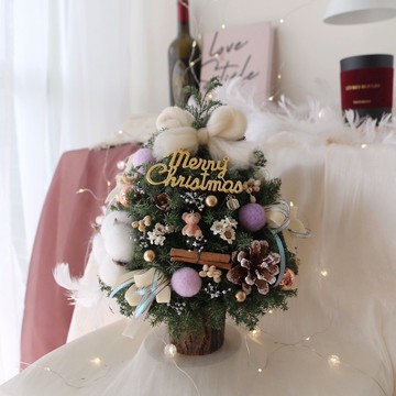 可愛小熊雪松聖誕樹紫色系裝飾 永生聖誕樹 聖誕節裝飾 聖誕禮物