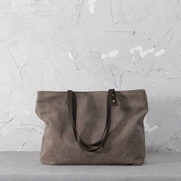 現貨+預購 肩背包棉麻側背包-簡約純色大容量休閒女包包2色73sx41【獨家進口】【米蘭精品】