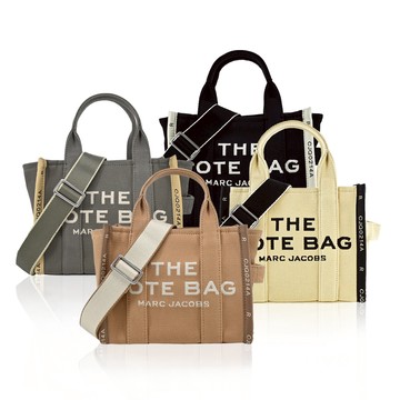 MARC JACOBS JACQUARD MINI TOTE字母刺繡滾邊帆布兩用托特包(迷你/多色)