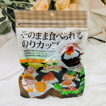 潼漾小舖 日本 乾海苔 杯子海苔 24枚入 中間可放飯糰沙拉等等 直接可食海苔