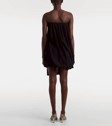 JW Anderson Draped off-shoulder wool-blend bustier dress