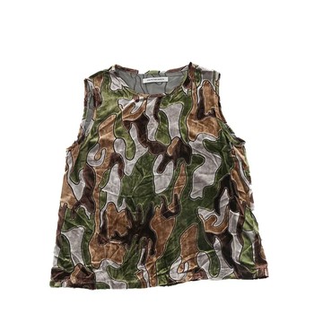 復古絲絨印花無袖背心