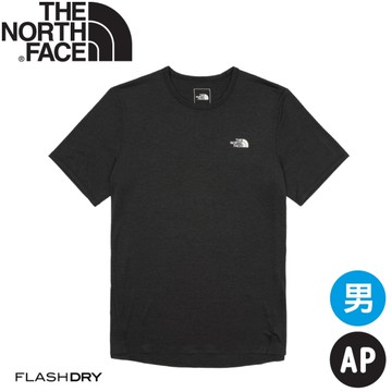 【The North Face 美國 男 吸濕透氣排汗短袖圓領T AP《黑》】8BYJJK3/登山/排汗/透氣/短袖T