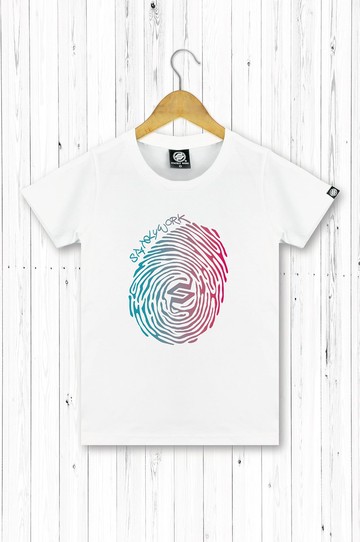 STATELYWORK無限指紋T 女短T恤 黑白二色