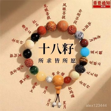 🌟全臺灣最低價🌟普陀山十八籽菩提手串女18籽多寶佛珠手鏈手持十八子手串招財手鏈
