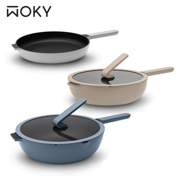 【WOKY 沃廚】Ticera系列哈哈鍋2.0-26/28/32cm (附矽膠料理夾或矽膠鍋鏟)(平底鍋/深煎鍋)