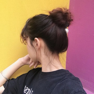 量少的女圈式丸子器百蓬松扎品花苞