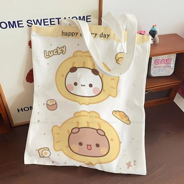 台灣出貨 一二布布帆布單肩包 一二布布帆布包 學生裝書手提袋 可愛通勤單肩包 上班族補習購物包包 帆布袋女包 補習袋