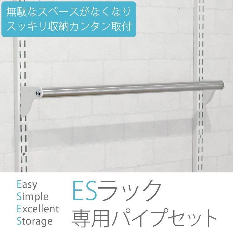 すっきり収納 棚柱 ESラック用 パイプセット 450×100mm JQ LINEショッピング