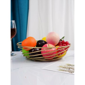 水果盤家用客廳茶幾大容量鐵藝果籃創意零食收納框現代簡約瀝水籃
