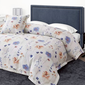 【多利寶寢具】FITNESS_100%純天絲頂級60S雙人薄被套/被單-朝顏純愛