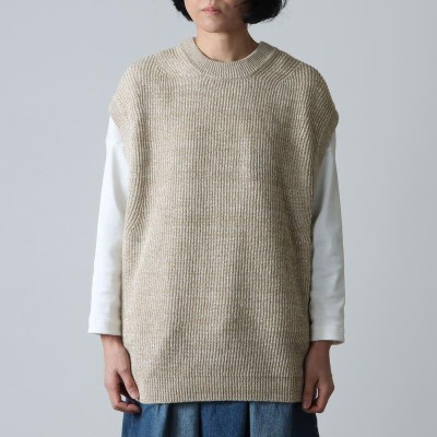 unfil (アンフィル) organic hemp ribbed-knit vest / オーガニック ...