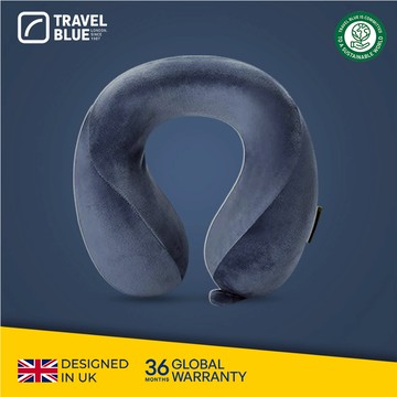 【 Travel Blue 藍旅 】 Tranquillity 記憶棉 寧靜頸枕 藍色 TB212-BL