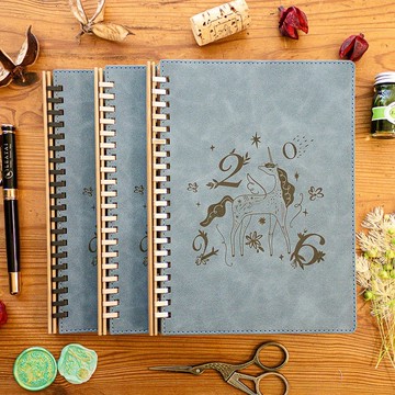 A5 抽取式仿皮革活頁筆記本-江雪。2026 星夢幻境-夜幕藍