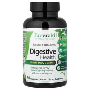 Emerald Laboratories, 消化健康，谷蛋白、乳製品和豆類+，90 粒素食膠囊