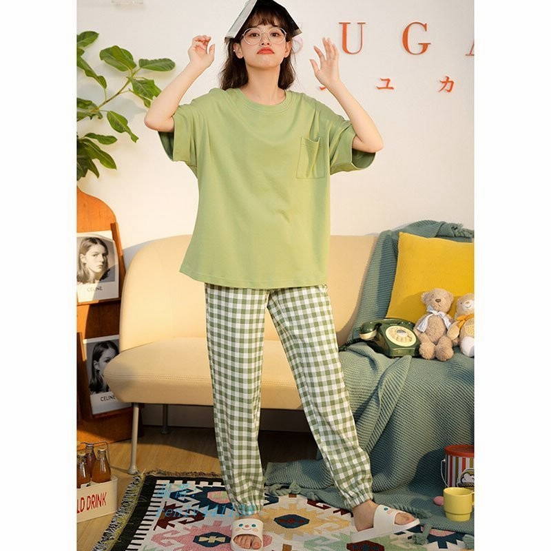 ルームウェア 半袖 楽 コットン レディース 春 可愛い ズボン 夏 寝巻き セットアップ 2点セット 韓国ファッション 半袖パジャマ 部屋着 女性 通販 Lineポイント最大0 5 Get Lineショッピング