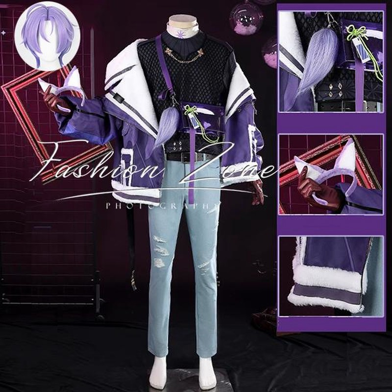 玖夜　NU: カーニバル　コスプレ ウィッグ 衣装フルセット NU:カーニバル 新世界狂歡 玖夜 コスプレウィッグ