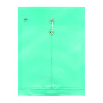 全勝CHUNG SENG PP附繩立體文件袋/118/直式/A4/粉綠