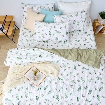 床包被套組(薄被套)-單人/200織/ 精梳棉三件式 / 青葉之森 台灣製