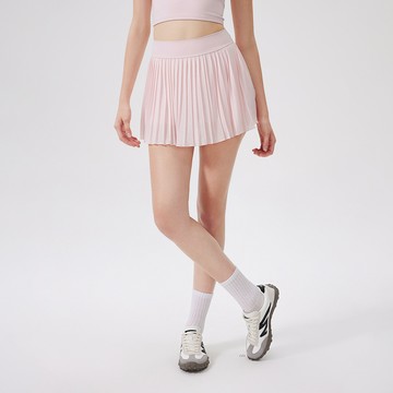 Wmuncc 夏季鬆緊高腰顯瘦瑜伽短裙內襯放走光帶口袋網球裙休閒外穿百褶裙