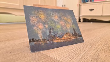 LiTTSE 臺灣印象  城市插畫 系列 高雄流行音樂中心煙火明信片