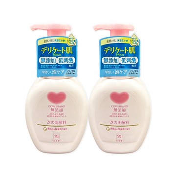 (2瓶)日本COW牛乳石鹼-溫和泡沫慕斯洗面乳160ml/按壓粉瓶