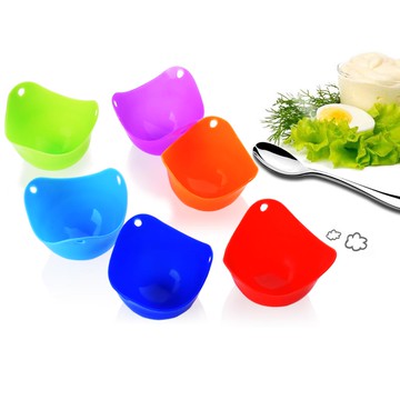 萊珍斯硅膠蒸蛋器寶寶蒸蛋碗耐高溫微波爐烤箱布丁蒸蛋盆6只裝