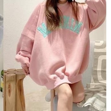 BBHONEY 保暖刺繡字母刷絨刷毛T -S-2XL可穿