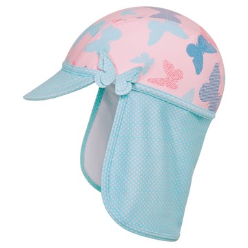 德國PlayShoes 嬰兒童抗UV防曬水陸兩用遮頸帽-蝴蝶 - 53CM