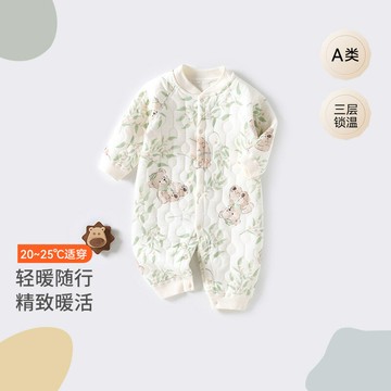 新生嬰兒連體衣秋冬款男女寶寶保暖閉哈衣嬰兒外出爬爬服夾棉冬裝鑫弘-萌寶童裝可開發票